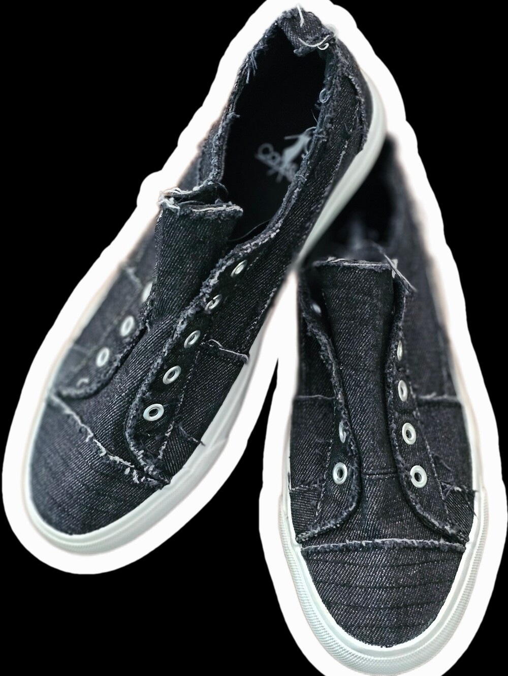 Corkys Babalu Casual Slip-On Sneakers Distressed Solid Black  Women Size 9